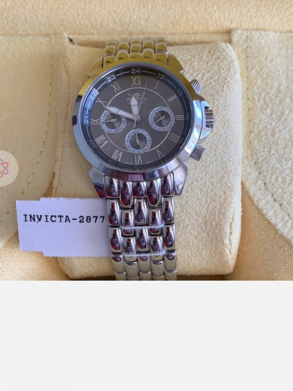 Invicta Men's Silver Stainless Steel Watch with Black Dial